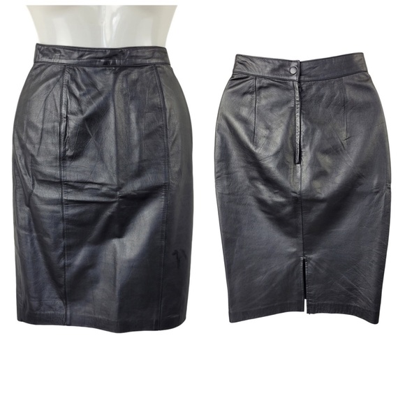 Elizabeth Dresses & Skirts - Elizabeth Woman’s Genuine leather black pencil skirt size 5/6 EUR